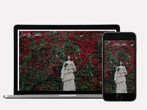 Laptop and iPhone screen showing Live the Collective Shopify website design by Fashioncan.